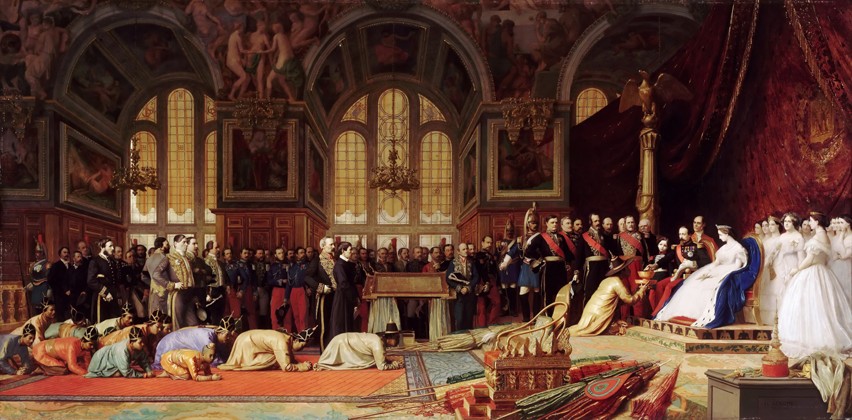 Reception of the Ambassadors of Siam by Napoleon III at the Palace of Fontainebleau on June 27, 1861 à Jean-Léon Gérome