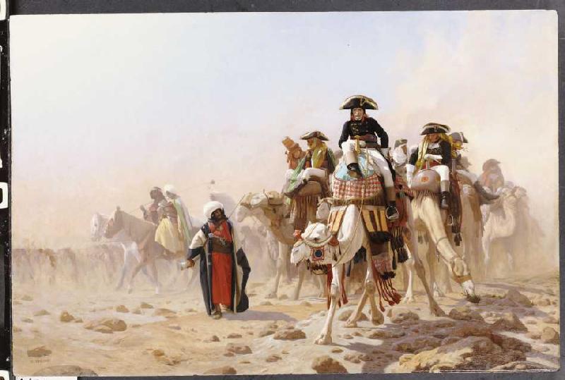 Napoleon mit seinen Gefolgsleuten in Ägypten. à Jean-Léon Gérome