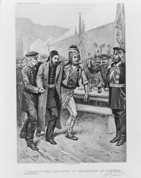 Osman Pasha brought to Skobelev at Plevna à Jean Léon Gérôme Ferris