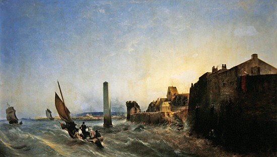 View of Napoleon Quay at Cherbourg à Jean Louis Petit