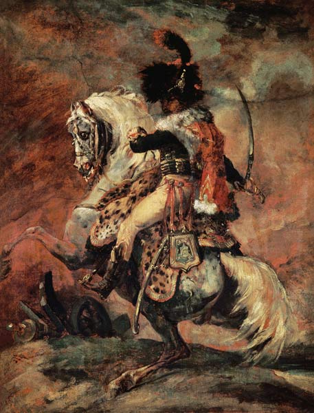 l'officier de cavalerie, à cheval à Jean Louis Théodore Géricault