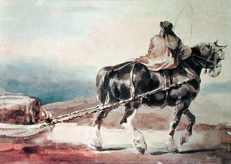 The Barge Horse (pencil & w/c on paper) à Jean Louis Théodore Géricault