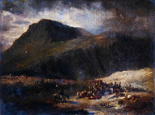 Battle at the time of the French conquest of Algeria (oil on canvas) à Jean Louis Théodore Géricault