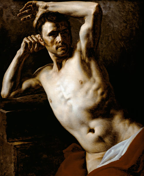 Male nude half-length à Jean Louis Théodore Géricault