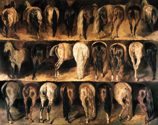 Horses' Hindquarters à Jean Louis Théodore Géricault