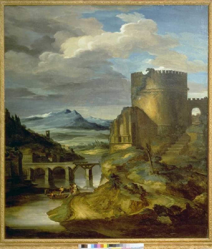 Paysage avec la tombe romaine (le matin) à Jean Louis Théodore Géricault