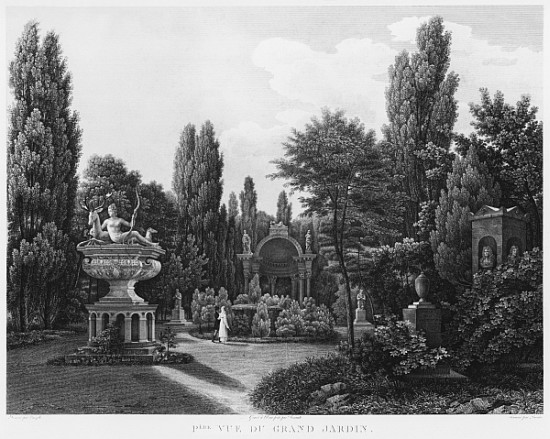 First view of the great garden, Musee des Monuments Francais, Paris, illustration from ''Vues pittor à Jean Lubin Vauzelle