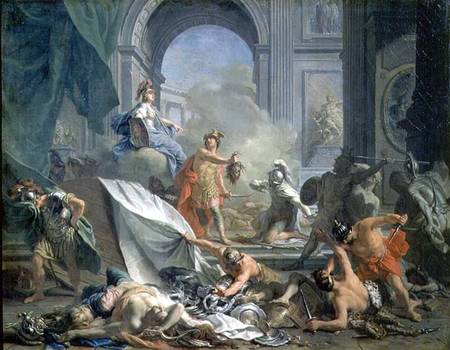 Perseus, under the protection of Minerva, turns Phineus to stone by brandishing the head of Medusa à Jean Marc Nattier