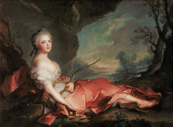 Portrait of Maria Adelaide of France, daughter of Louis XV dressed as Diana à Jean Marc Nattier