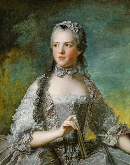 Portrait of Adelaide de France (1732-1800) with a Fan à Jean Marc Nattier