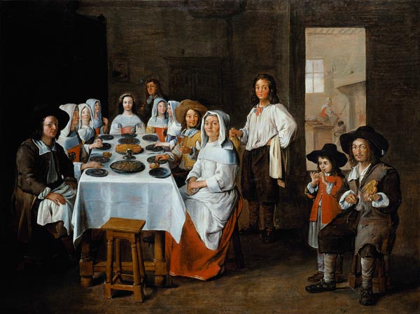 Une famille en mangeant à Jean Michelin