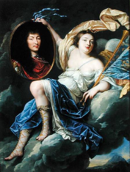 Fame présentant le portrait de Louis XIV (1638-1715) à Jean Nocret