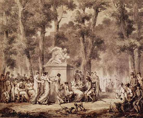 The Jardin des Tuileries in 1808 (pen & ink and bistre in paper) à Jean Pierre Norblin