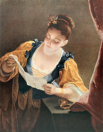 Young Woman Reading a Letter à Jean Raoux