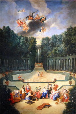 The Groves of Versailles. View of the Amphitheatre and the Water theatre with Venus surrounded by th à Jean le Jeune Cotelle