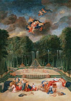 The Groves of Versailles. View of the Theatre of Water with Nymphs waiting to receive Psyche (oil on