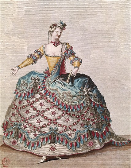 Costume for an Indian woman for the opera ballet ''Les Indes Galantes'' Jean-Philippe Rameau (1683-1 à Jean Baptiste Martin