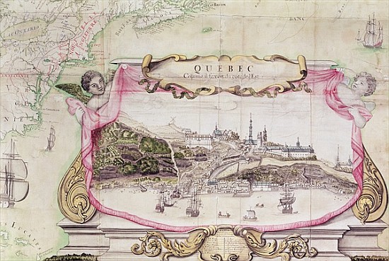 Cartouche of Quebec from ''Carte de l''Amerique Septentrionale'' à Jean Baptiste Louis Franquelin