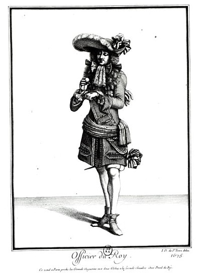 King''s officer, 1675 (b/w print) à Jean Dieu de Saint-Jean