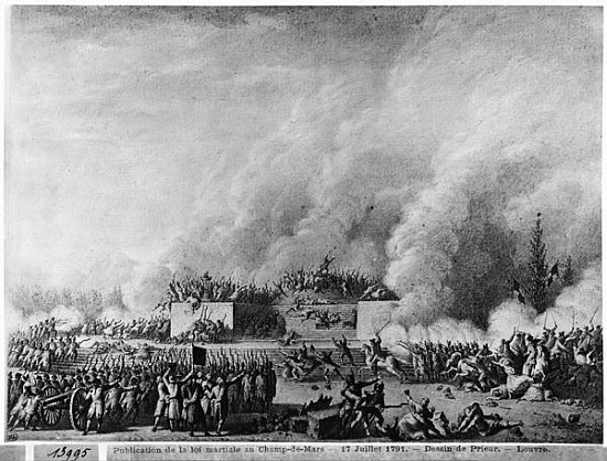 Publishing the martial law at the Champs-de-Mars, Paris, 17th July 1791 à Jean Louis le Jeune Prieur