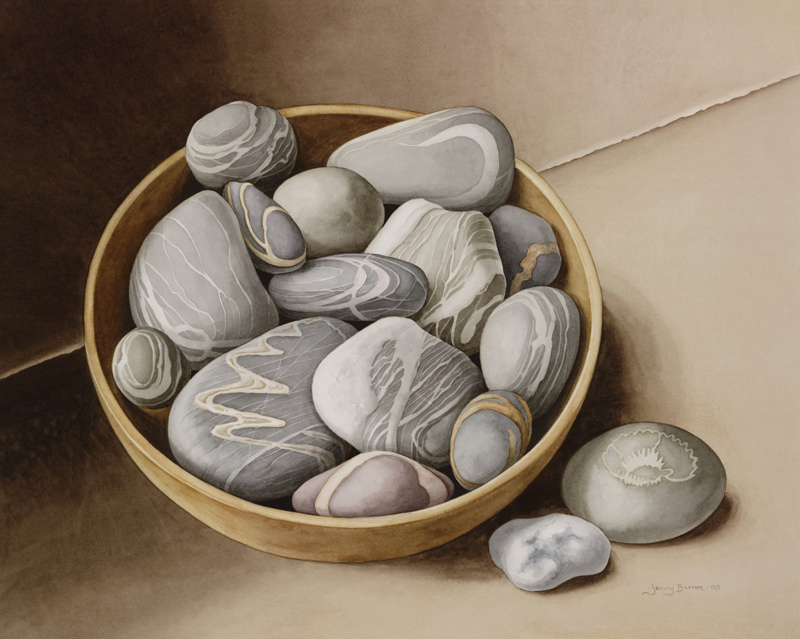Bowl of Pebbles, 2005 (w/c on paper)  à Jenny  Barron
