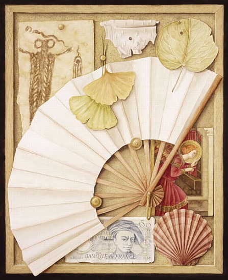 Trompe L''Oeil with Fan, 2005 (w/c on paper)  à Jenny  Barron