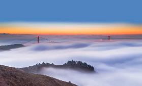 The Golden Gate Bridge in the Fog