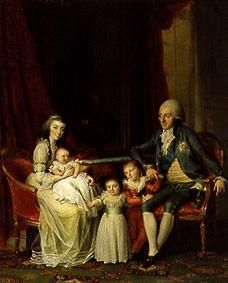 Prince de transmission Friedrich du Danemark avec sa famille à Jens Juel