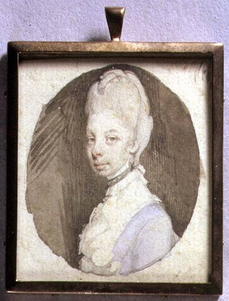 Portrait Miniature of Queen Charlotte (1744-1818) c.1772 (w/c on ivory) à Jeremiah Meyer