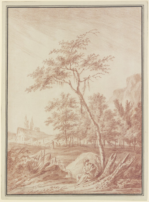 Eine Figur unter einem Baum sitzend à Jerome Preudhomme