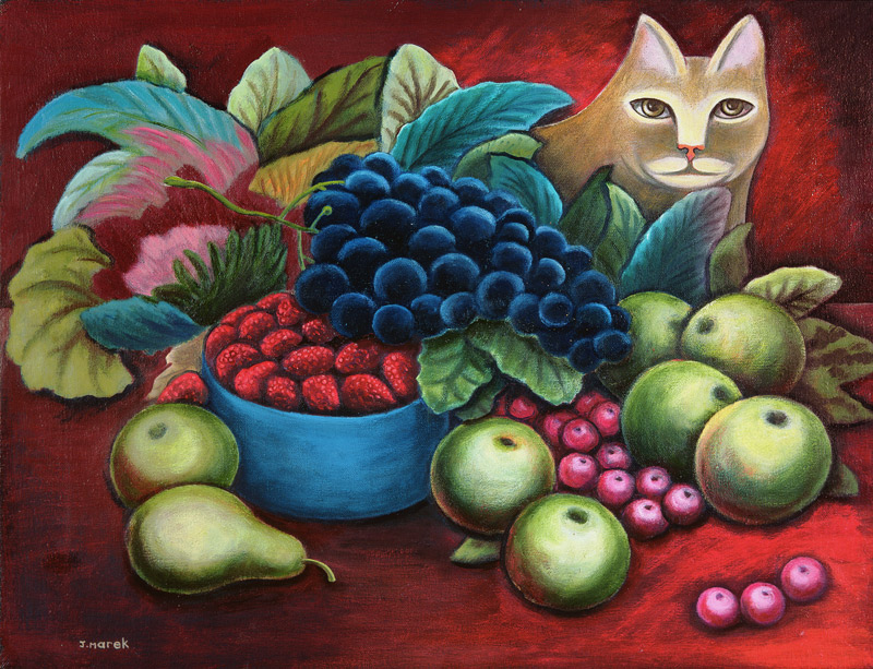 Cat and Fruit  à Jerzy  Marek