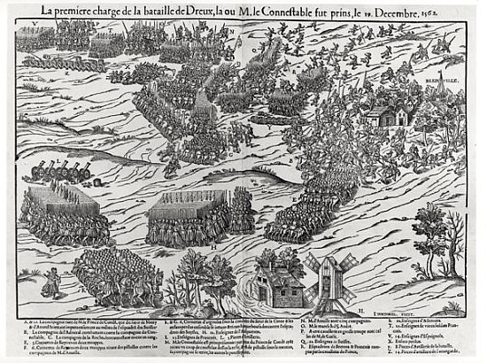 The Battle of Dreux, 19th December 1562 à J. J. Perrissin