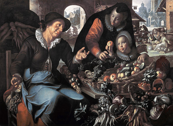 The fruit and vegetable seller à Joachim Antonisz Wtewael