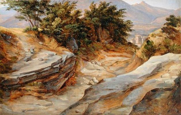 Italian Mountain Landscape, c.1824 (w/c on paper) à Joachim Faber