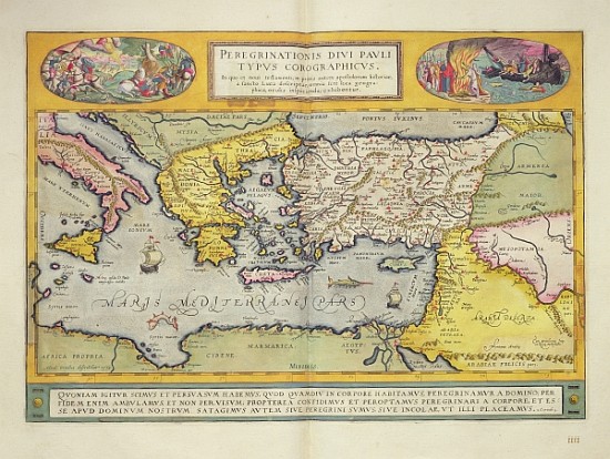 ''Peregrinationis Divi Pauli Typus Corographicus'' page from the ''Atlas Major'' à Joan Blaeu