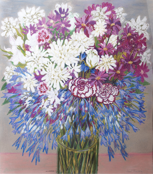 Agapantha,Chrysanthemums and Carnations à Joan  Thewsey