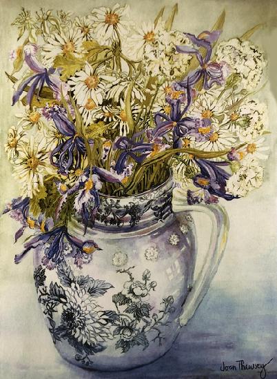Iris, Chrysanthemums and Carnations in a Copeland Jug