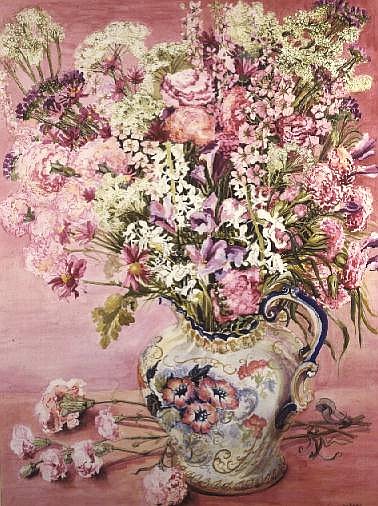 Mama''s Flowers (w/c)  à Joan  Thewsey