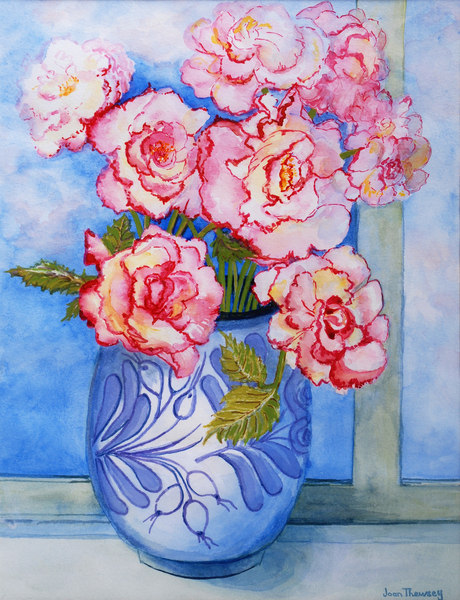 Pink Roses against the Sky à Joan  Thewsey