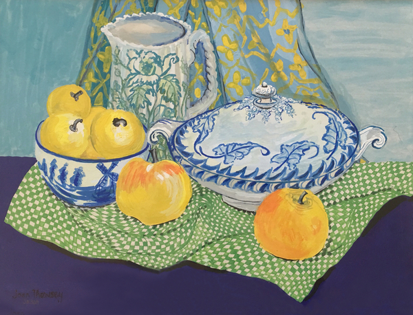 Still life with Tureen and Apples à Joan  Thewsey