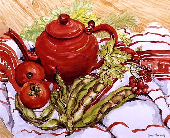 The Red Teapot (w/c on paper)  à Joan  Thewsey
