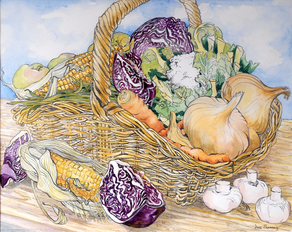 Vegetables in a Basket à Joan  Thewsey