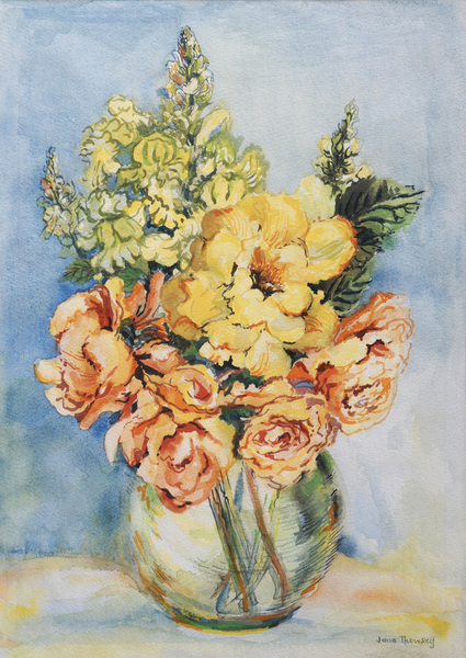 Yellow Roses and Antirrhinums à Joan  Thewsey