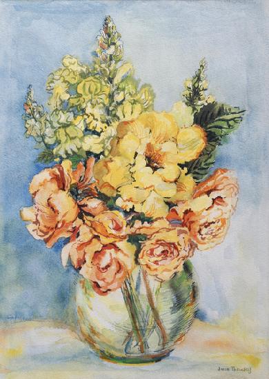 Yellow Roses and Antirrhinums