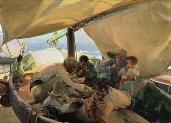 Lunch on the Boat à Joaquin Sorolla