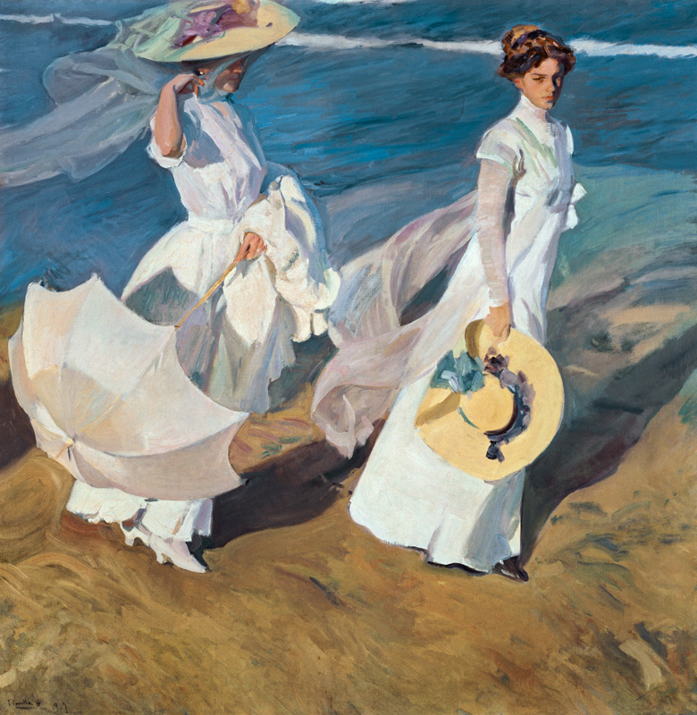 Paseo a orillas del mar à Joaquin Sorolla