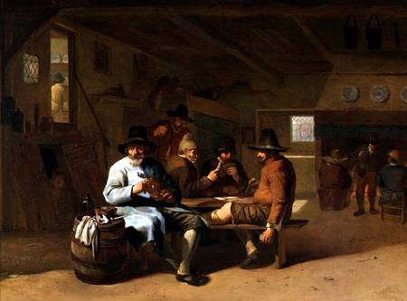 A Tavern Interior with cardplayers à Job Adriaensz Berckheyde