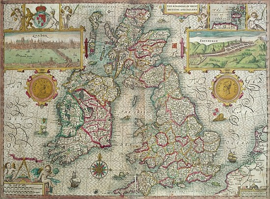 Map of the Kingdom of Great Britain and Ireland à Jodocus Hondius
