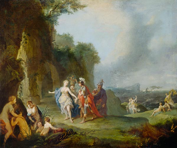 Dido et Aeneas se réfugient dans une caverne à Joh. Heinrich l'Ancien Tischbein