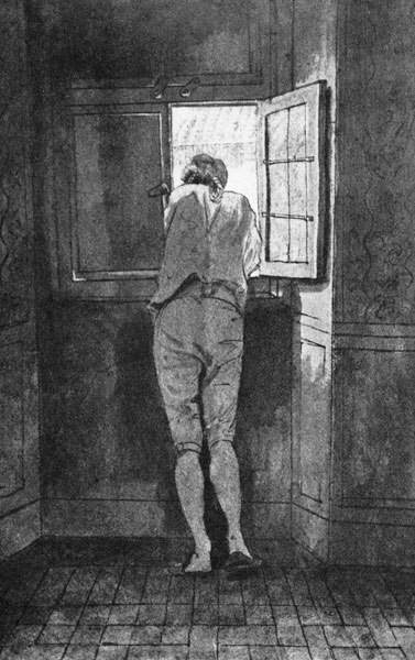 Goethe am Fenster der römischen Wohnung am Corso à Joh. Heinrich Wilhelm Tischbein
